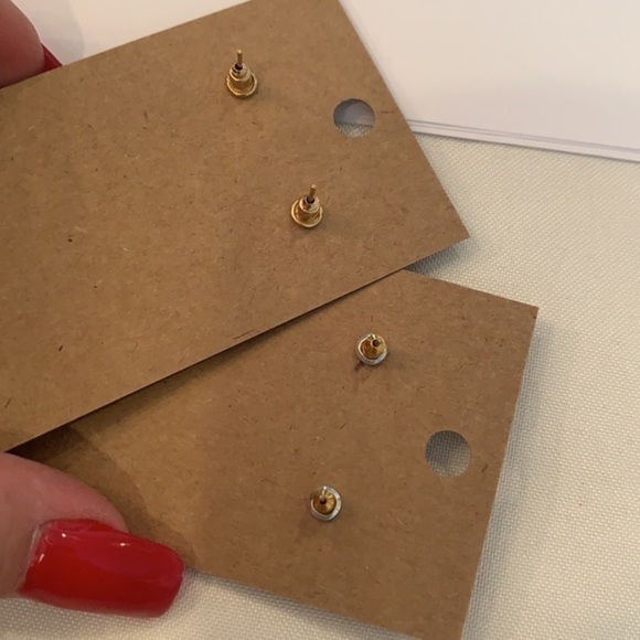 💐5/25 2 pair triangle pink stone crystal ball - Picture 4 of 8